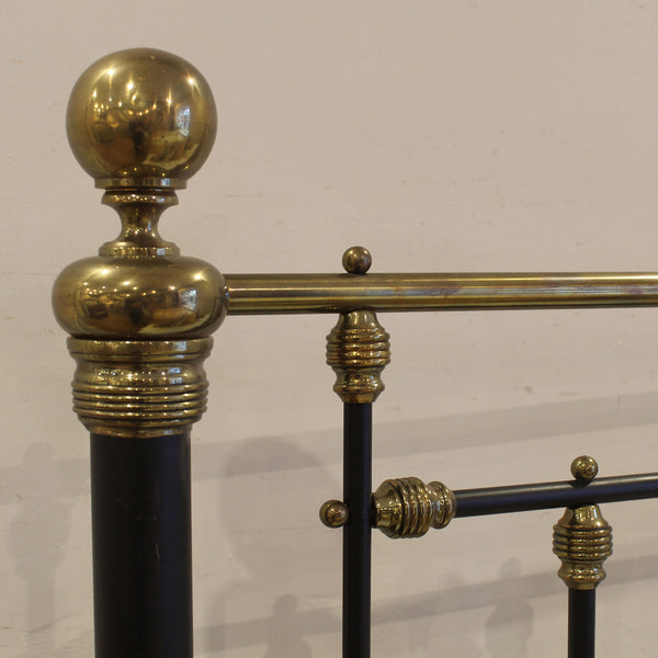 Double brass and iron antique bed