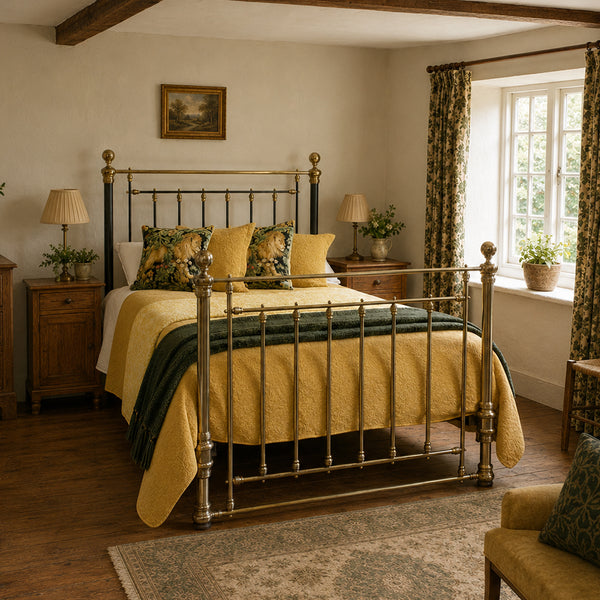 Double Brass and Iron Antique Bed, MD178