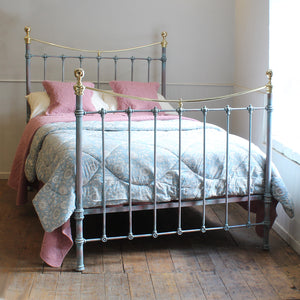 Double Antique Bed in Blue Verdigris, MD154