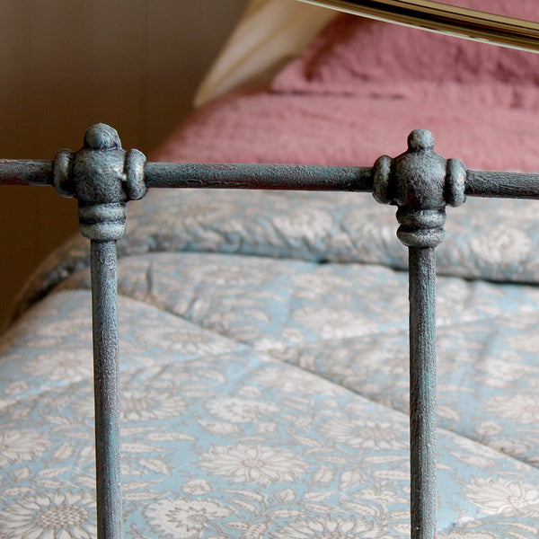 Double Antique Bed in Blue Verdigris, MD154