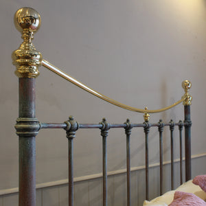 Double Antique Bed in Blue Verdigris, MD154