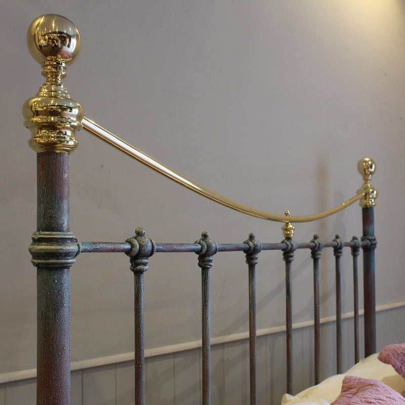 Double Antique Bed in Blue Verdigris, MD154