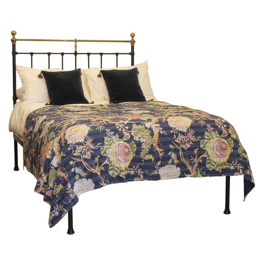 Double Platform Antique Bed in Black, MD146