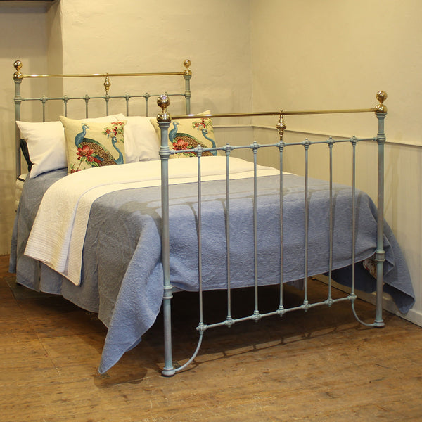 Double Antique Bed in Blue Verdigris, MD179