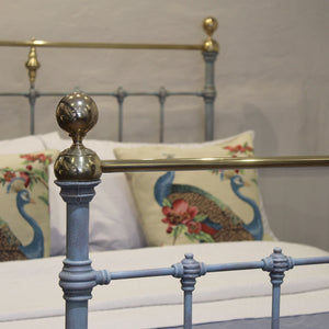Double Antique Bed in Blue Verdigris, MD179