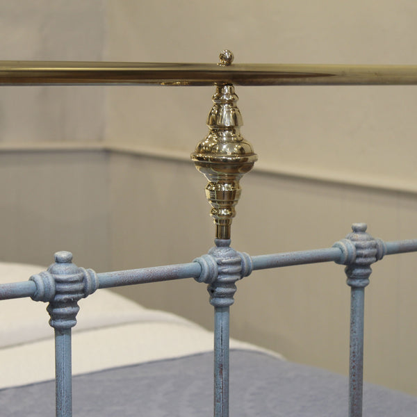 Double Antique Bed in Blue Verdigris, MD179