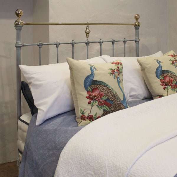 Double Antique Bed in Blue Verdigris, MD179