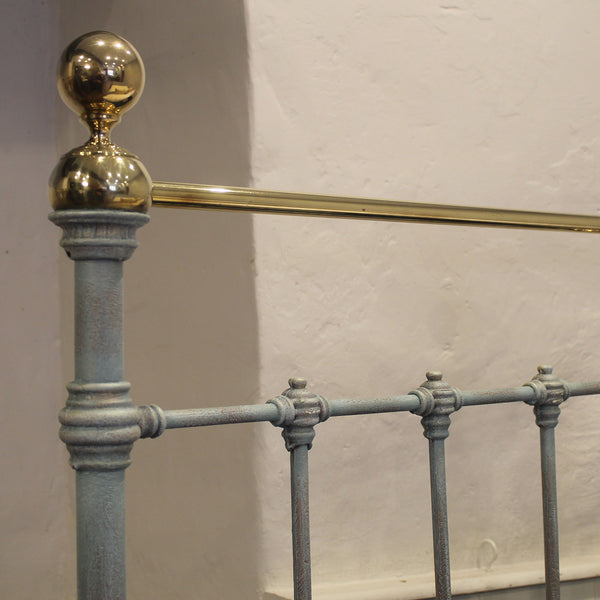 Double Antique Bed in Blue Verdigris, MD179