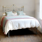 Double Antique Platform Bed in Blue Verdigris, MD160