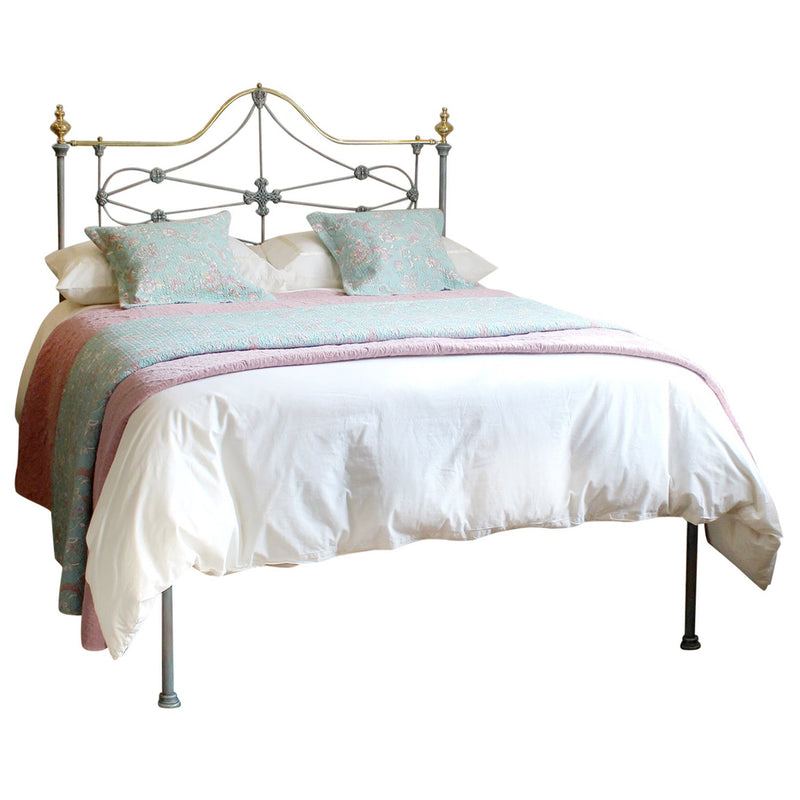 Double Antique Platform Bed in Blue Verdigris, MD160