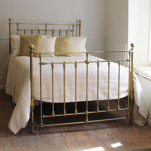 Double All Brass Antique Bed with Bow Foot