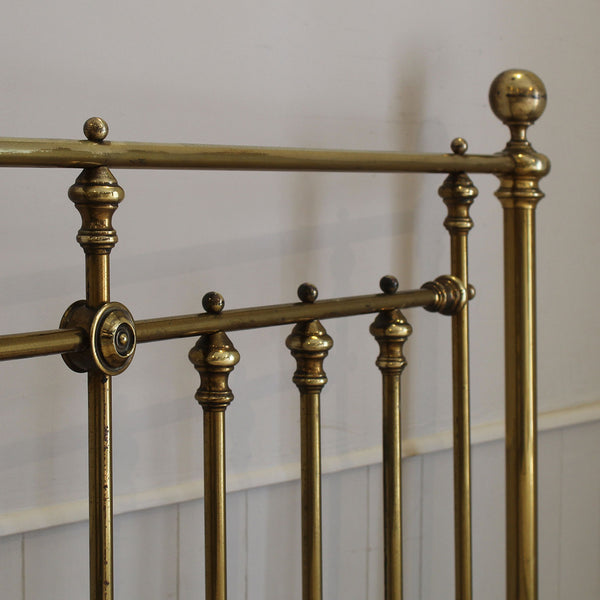 Double All Brass Antique Bed with Bow Foot