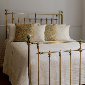 Double All Brass Antique Bed with Bow Foot