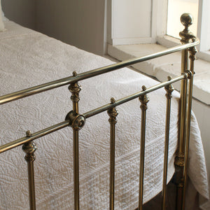 Double All Brass Antique Bed with Bow Foot