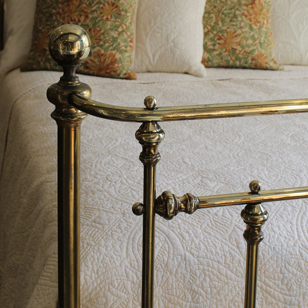 Double All Brass Antique Bed with Bow Foot