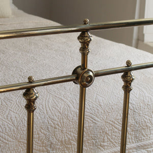Double All Brass Antique Bed with Bow Foot