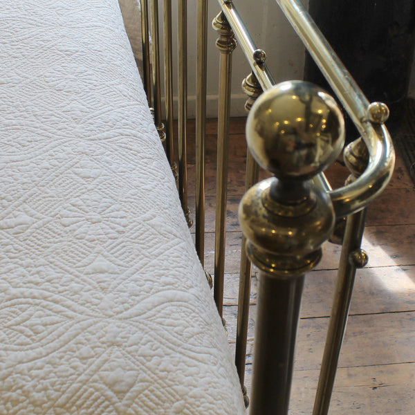 Double All Brass Antique Bed with Bow Foot