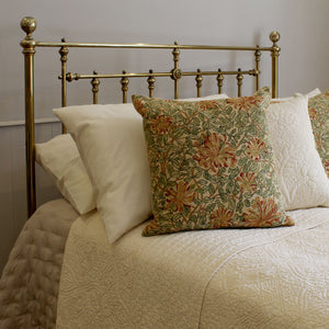 Double All Brass Antique Bed with Bow Foot