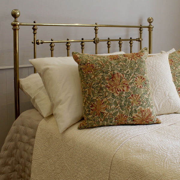Double All Brass Antique Bed with Bow Foot