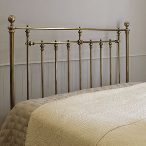 Double All Brass Antique Bed with Bow Foot