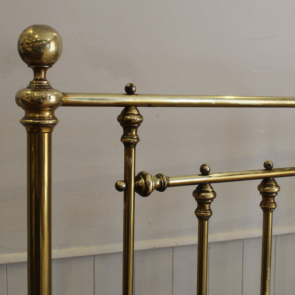Double All Brass Antique Bed with Bow Foot