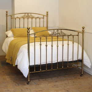 Double Art Nouveau Antique Brass Bed