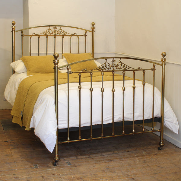 Double Art Nouveau Antique Brass Bed
