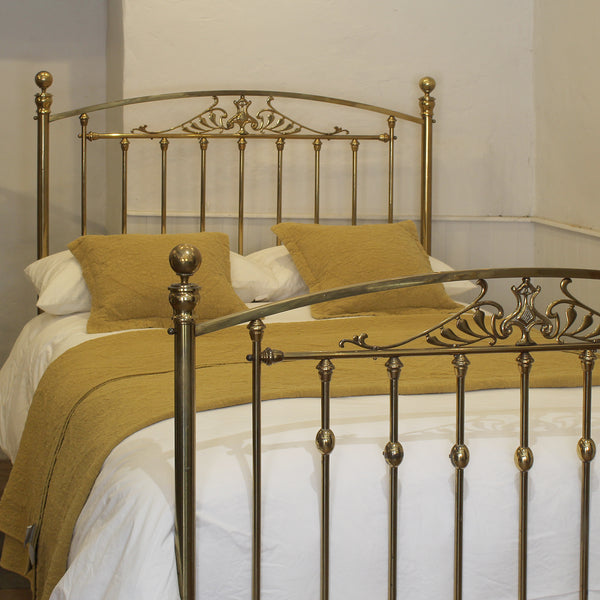 Double Art Nouveau Antique Brass Bed