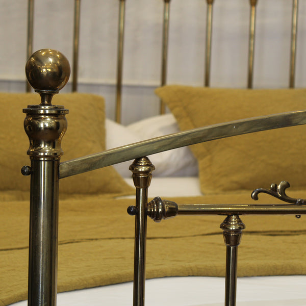 Double Art Nouveau Antique Brass Bed