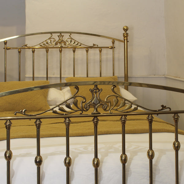 Double Art Nouveau Antique Brass Bed