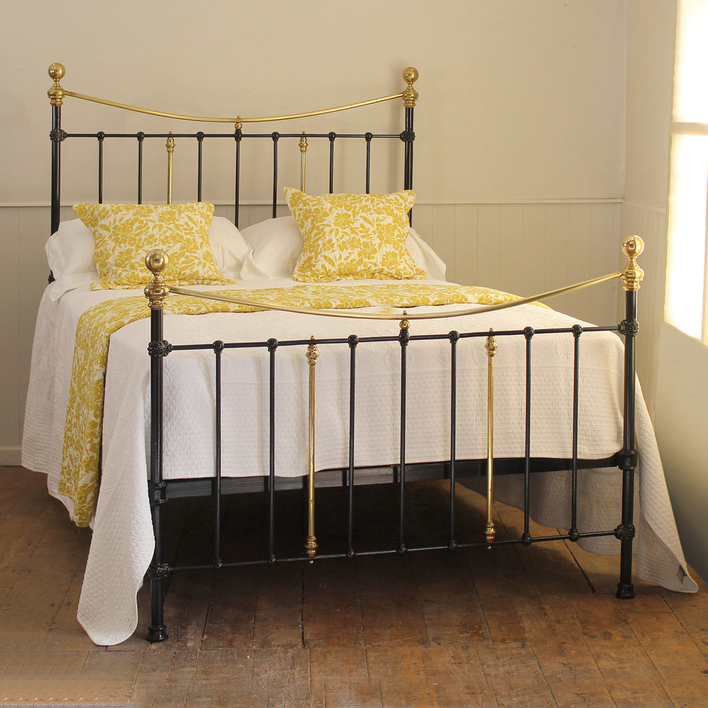 double antique bed in black