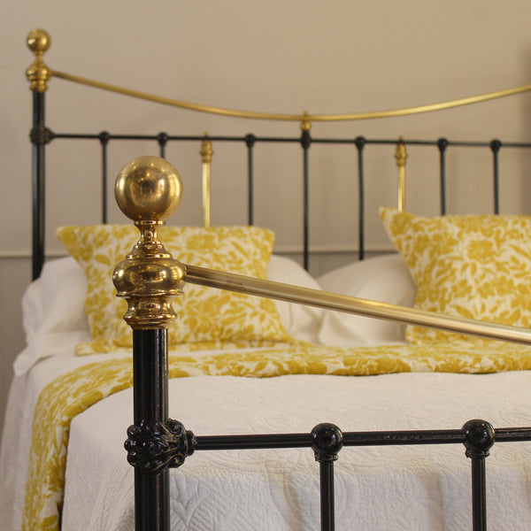 double antique bed in black
