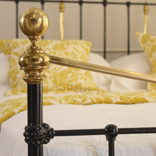 double antique bed in black