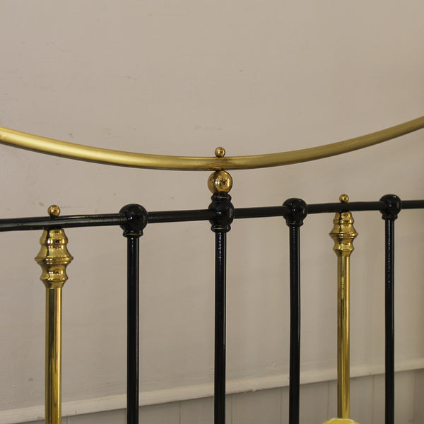 double antique bed in black