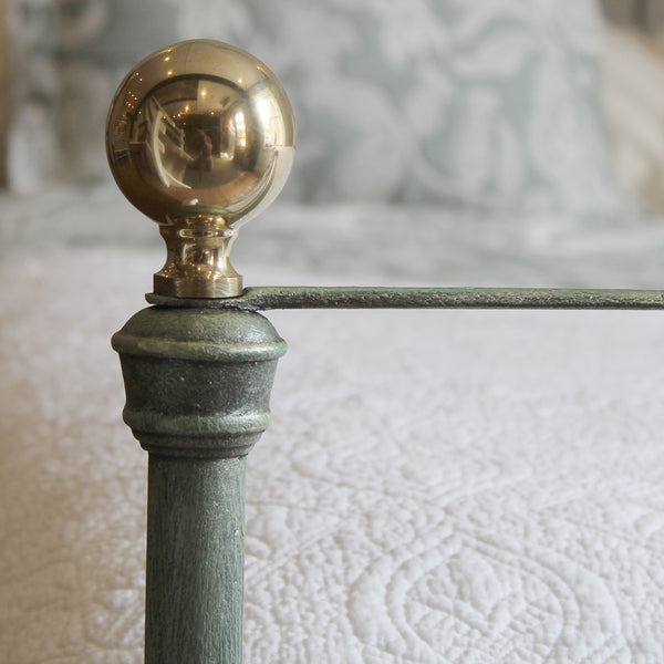 Double Cast Iron Antique Bed in Green Verdigris, MD191