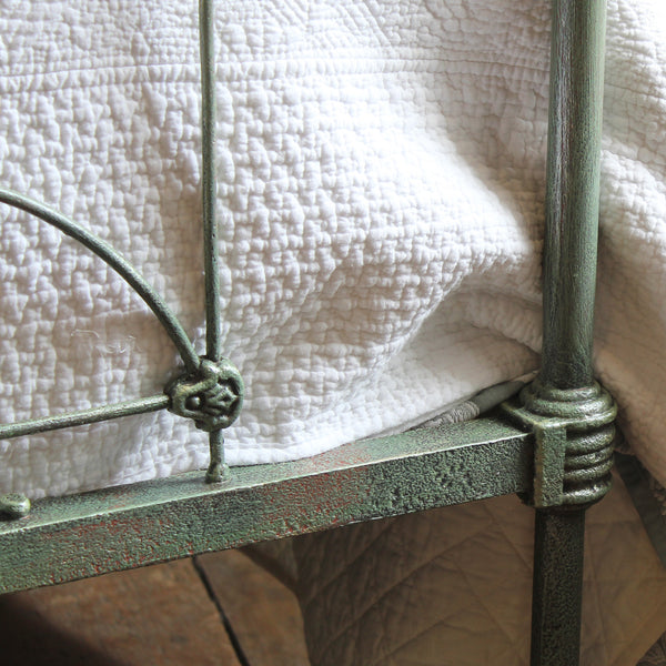 Double Cast Iron Antique Bed in Green Verdigris, MD191