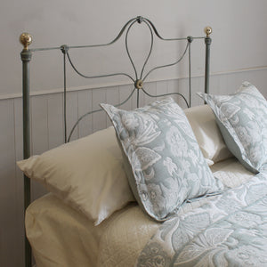 Double Cast Iron Antique Bed in Green Verdigris, MD191