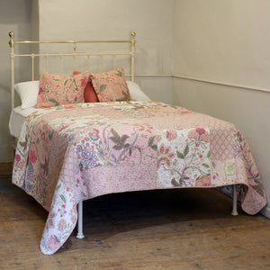 Double Platform Antique Bed in Cream, MD176