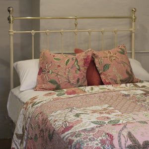 Double Platform Antique Bed in Cream, MD176