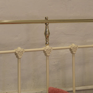 Double Platform Antique Bed in Cream, MD176