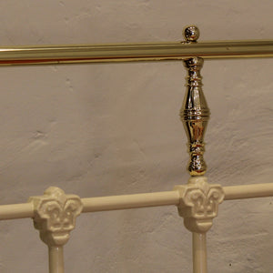 Double Platform Antique Bed in Cream, MD176