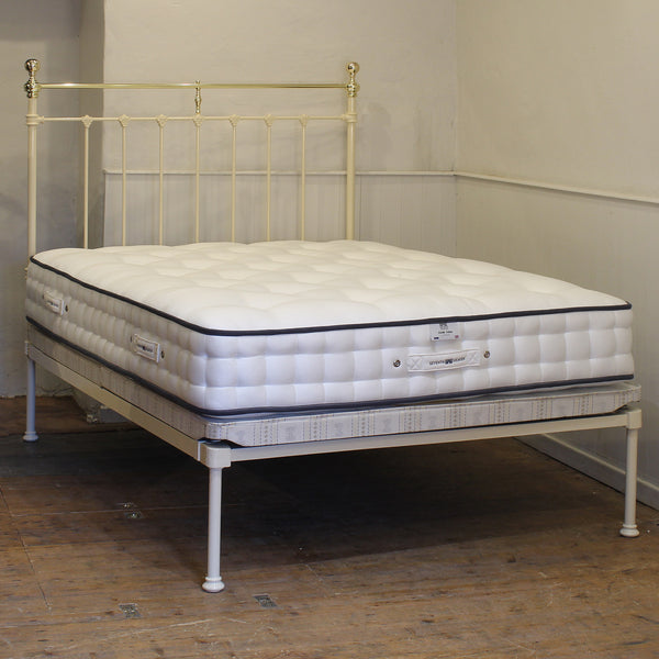 Double Platform Antique Bed in Cream, MD176