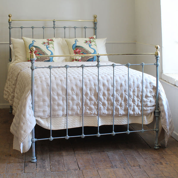 Double Antique Bed in Blue Verdigris