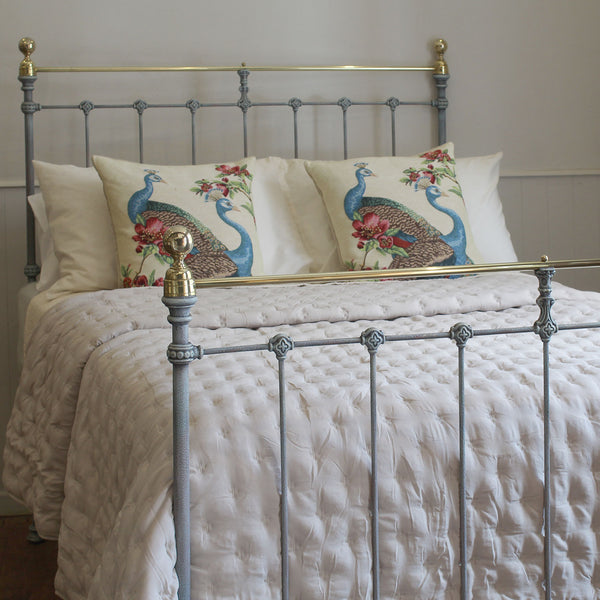 Double Antique Bed in Blue Verdigris
