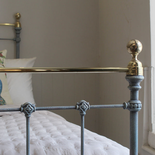 Double Antique Bed in Blue Verdigris