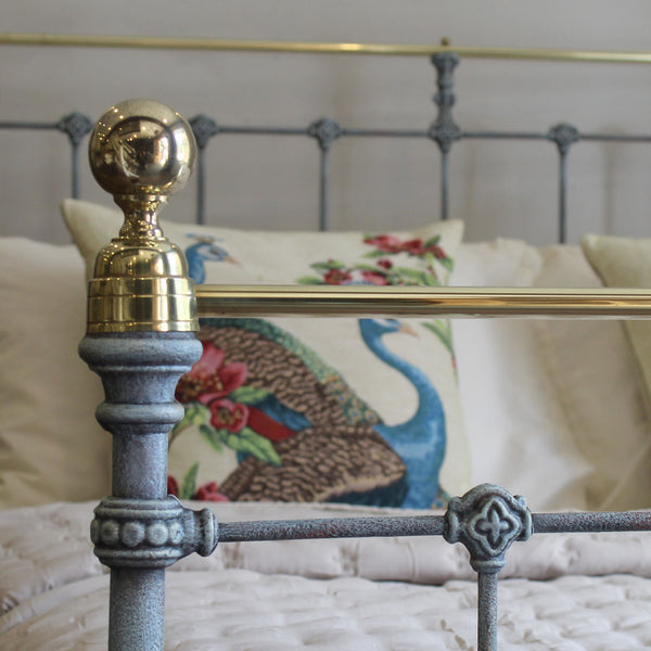 Double Antique Bed in Blue Verdigris