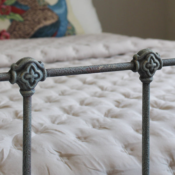 Double Antique Bed in Blue Verdigris