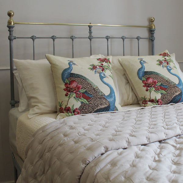 Double Antique Bed in Blue Verdigris
