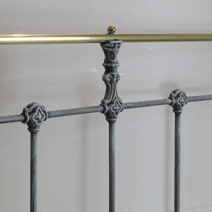 Double Antique Bed in Blue Verdigris
