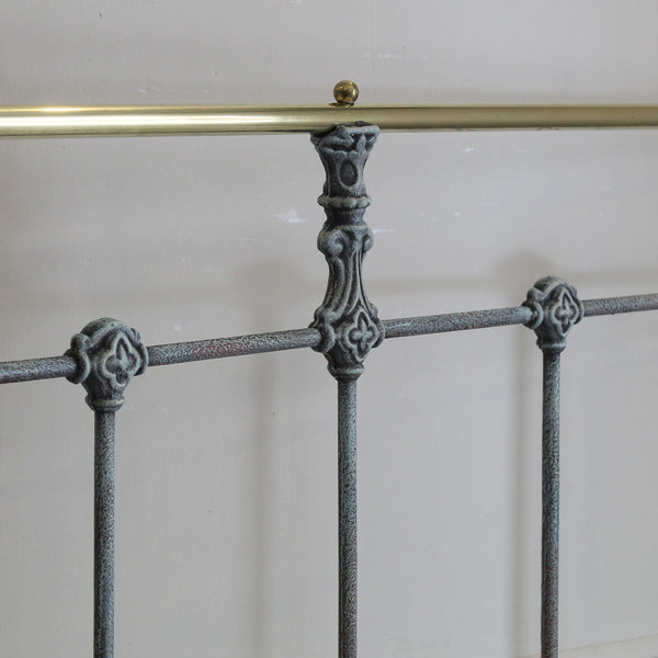 Double Antique Bed in Blue Verdigris